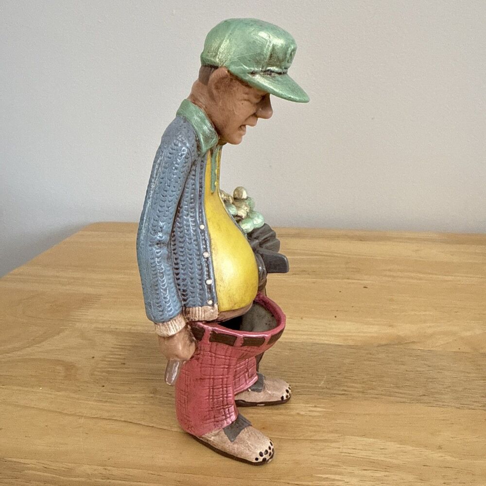 Golfer Old Man Planter 7.5” Potbelly Naughty Vintage 1980 Ceramic - Picture 2 of 9